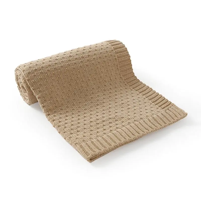 Solid Color Knitted Baby Blanket, Soft Comfortable Breathable Napping Throw Blanket, Skin Friendly Bedding Supplies for Home Bedroom Dormitory 7