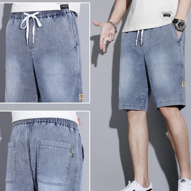 Quần Short Jean Nam Cao Cấp Màu Xanh Đen Chất Liệu Bò Co Giãn Nhẹ JeanHN Menswear Pants