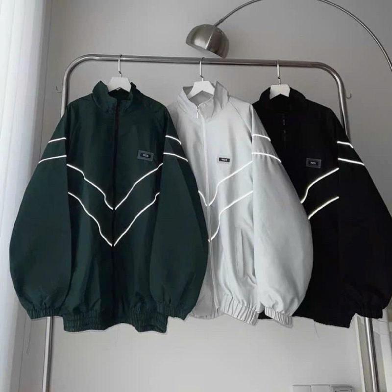 Product Introduction of Áo Khoác Dù 2 Lớp Sọc Dạ Quang Thêu WZS Tay Dài Nam Nữ Chống Nắng Thu Đông - Áo Khoác Gió Bomber Zip Jacket Top Đen Menswear 14