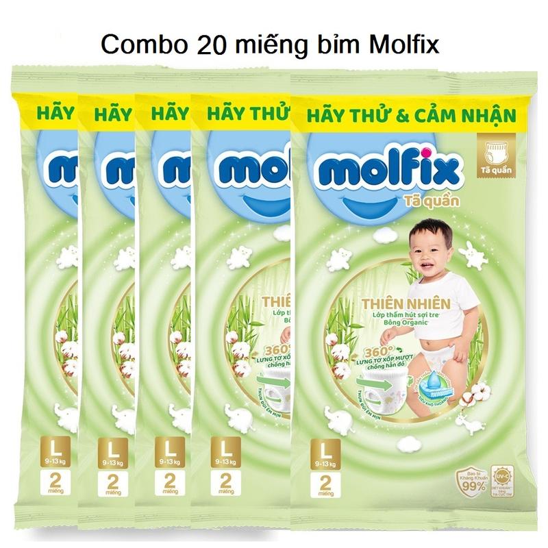 Combo 20 miếng bỉm Molfix Đủ Size XS/S/M/L/XL Cho Bé