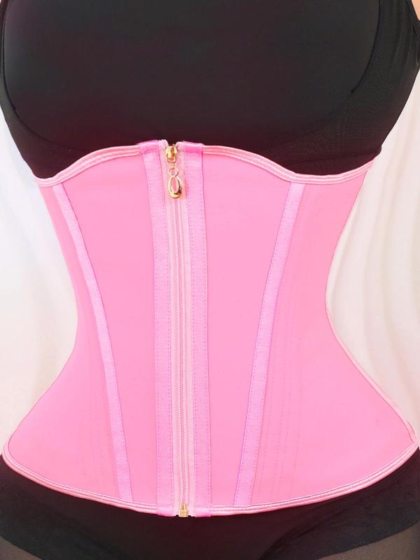 Women's Solid Color Zipper Front Waist Trainer, High Stretch Tummy Control Shaper, Waist Cincher for Women, Shapewear Belt for Daily Wear, Shape Clothing 6