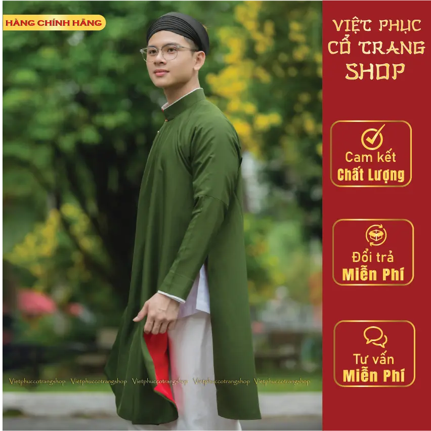 Áo ngũ thân cổ phục truyền thống Việt Nam may 2 lớp chất liệu lụa tây thi cao cấp | Việt Phục Cổ Trang Shop
