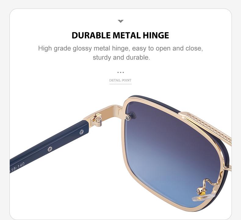 Product Introduction of Men's Glasses 2023 New Retro Metal Double Beam Sunglasses Square Frame Trimming Driving Sunglasses 8