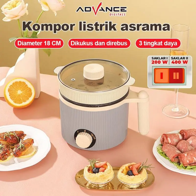 Advance Panci Listrik C-310 Panci Listrik Serbaguna Stainless Steel Panci Kukus Listrik Low Watt Panci Listrik Multifungsi 3 in 1