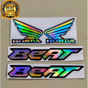 STICKER EMBLEM TIMBUL BEAT SAYAP HONDA SATU PAKET Motorcycle Emas