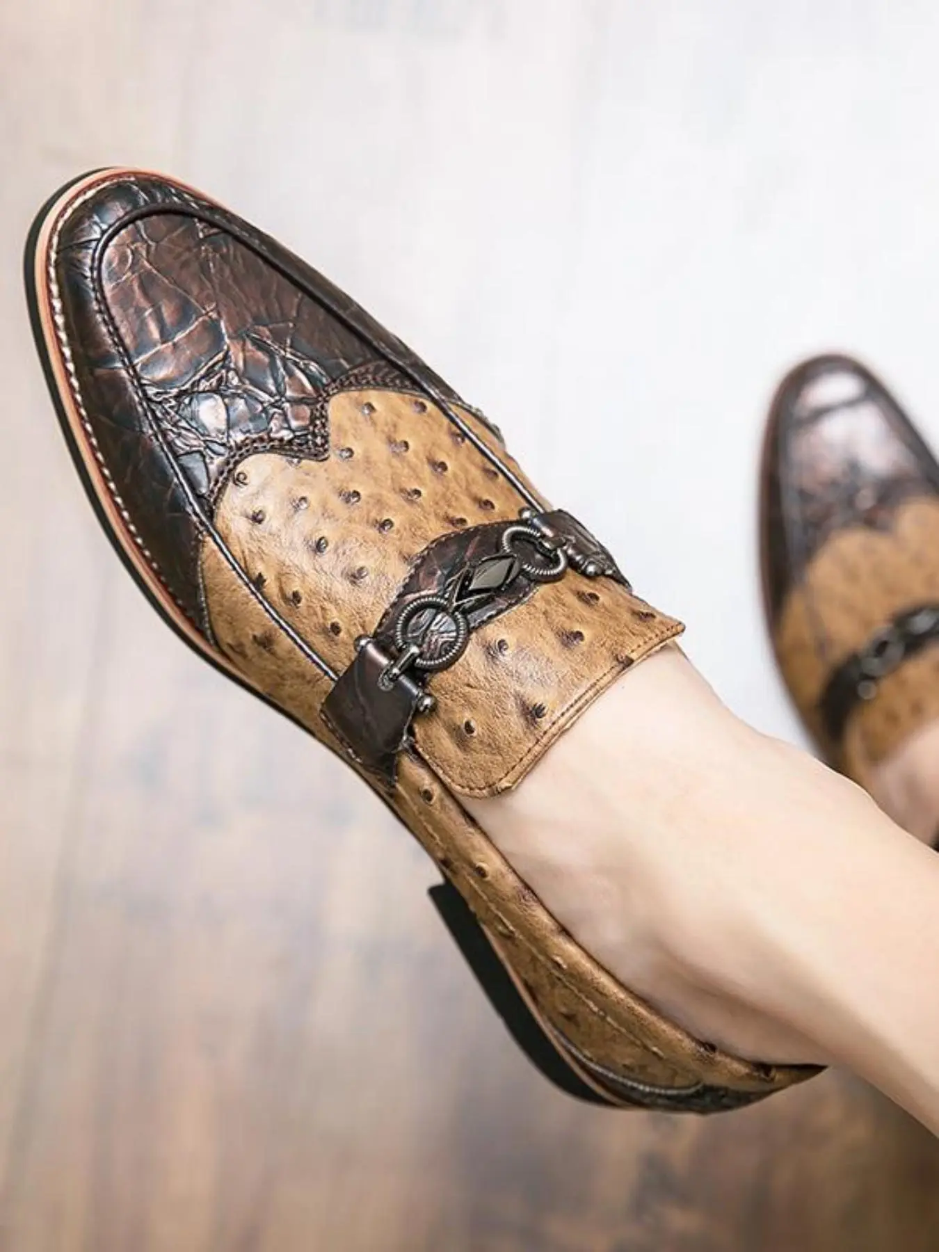 Men's Fashionable Colorblock Patchwork Design Lace Up Dress Shoes, Casual Comfortable Loafers for Work Office, Male All-match Commuter Shoes for Daily Wear