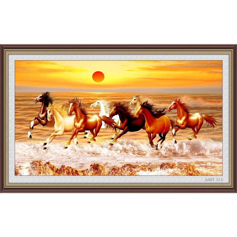   Mã Đáo Thành Công 40x60cm  Tranh Về Ngựa - Tranh Đính Đá 5D Tự Hoàn Thành Kích Thước 40x640cm - Tranh Gắn Đá DIY 