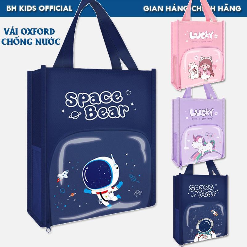 Túi học thêm túi học phụ đạo nhiều ngăn Mica trong suốt cho bé tiểu học cặp sách vải Oxford chống thấm nước