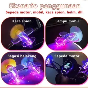 AKSESORIS MOTOR DAN MOBIL MAINAN PESAWAT LED Lampu Ornamen Energi Angin Dekorasi Memancarkan Cahaya