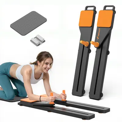Planche De Pilates Pliable – Reformer Avec Bandes Élastiques, Minuteur Intelligent, Support Téléphone – Entraînement Complet