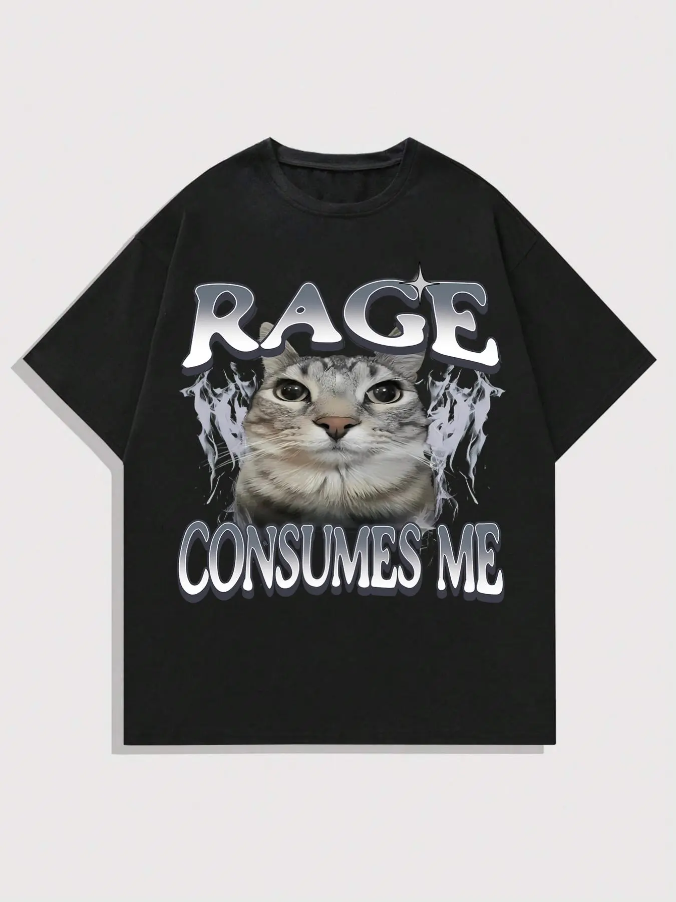 Men's Regular Fit Graphic Print Round Neck Tee, Street Fashion Casual Short Sleeve T-shirt for Daily Wear, Men's Summer Clothes