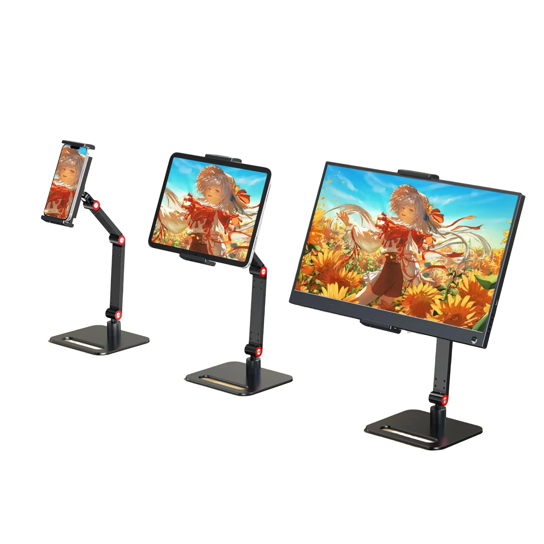 Modern Portable Desktop Monitor Holder, Monitor Holder Stand, Screen Desk Holder, Expandable Adjustable Display Base, External Vertical Screen Extender, Monitor Desktop Clamp Stand, Sturdy Aluminum Alloy