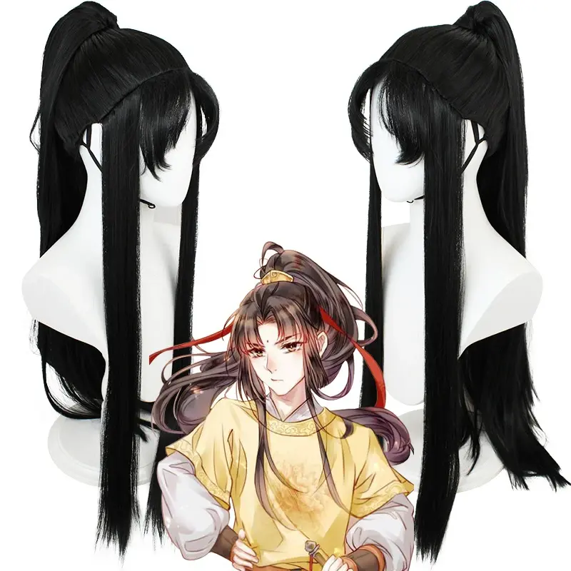 Tóc Giả Hóa Trang, Anime Mo Dao Zu Shi Grandmaster of Demonic Cultivation Jin Ling, Tóc Giả Tổng Hợp, Tóc Dài Màu Đen, Thích Hợp Cho Bữa Tiệc Halloween, Tóc Giả