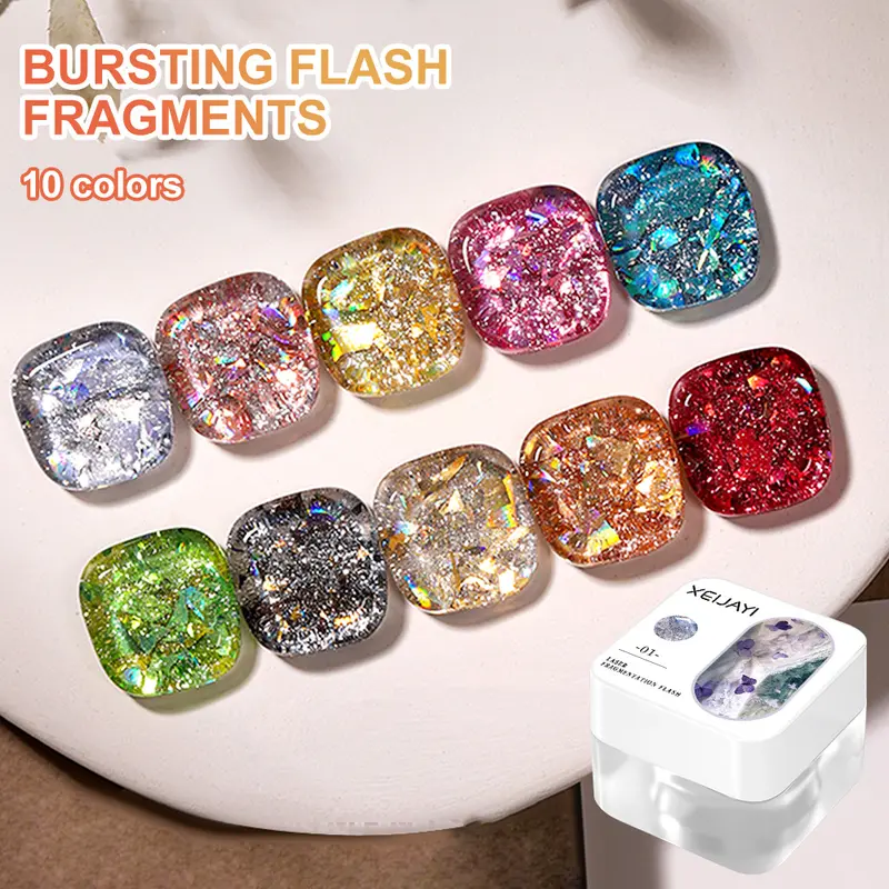 10 màu Sơn móng tay UV, Hiệu Ứng Laser, Kim Sa Lung Linh Mùa Hè, Dễ Phối Đồ Keo, Bộ Đồ Trắng Nữ Women 2