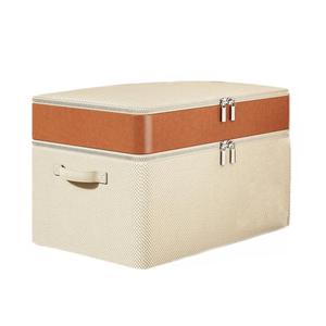 Large Capacity Clothes Storage Box, Durable Clothes Storage Box with Lid & Zipper & Handle, Clothes Organizer for Home Wardrobe