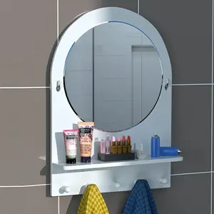 Rak Gantung Cermin Kamar Mandi dengan Tempat Penyimpanan & Gantungan Handuk
