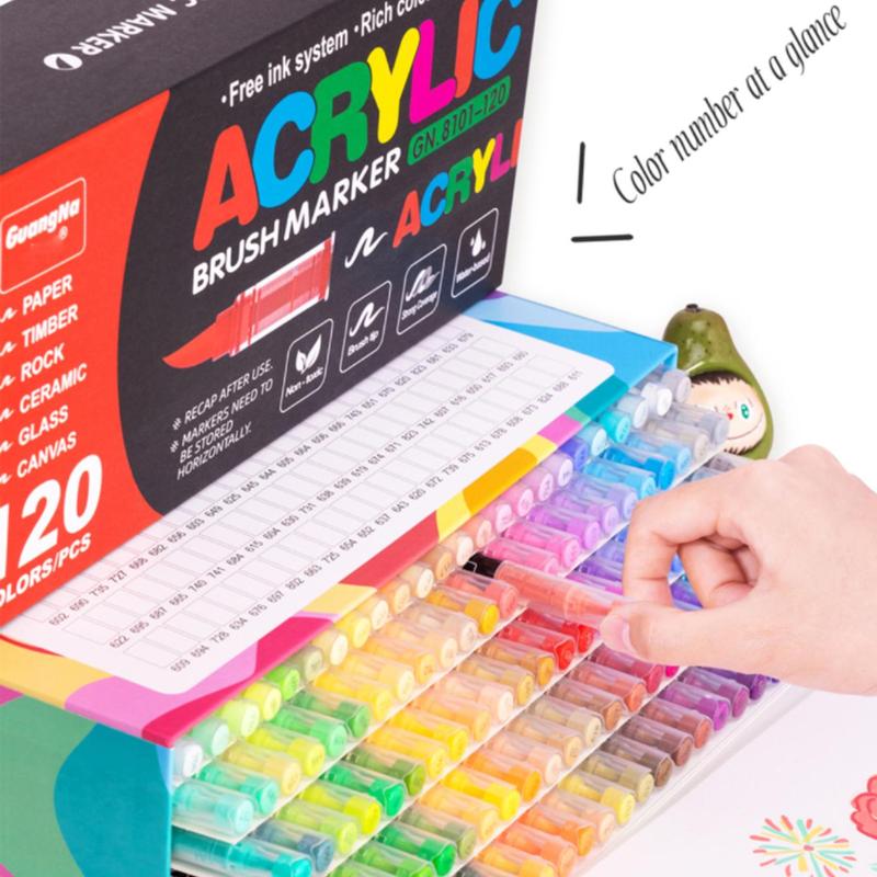 Product Introduction of Acrylic Paint Marker Pen Set, 72/120/168 Colors/set Acrylic Paint Marker Pen, Acrylic Marker Pens Suitable for Various Surface, Art Supplies for Home Office School, Teenage Girl Gifts 16