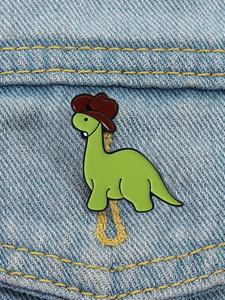Broche de Diseño de Dinosaurio Lindo, Broche de Moda para Mujeres y Hombres, Pin de Esmalte Adecuado para Mochilas, Jeans, Bufandas, Decoración de Sombreros, Broche Combinable y Exquisito para Regalo de Cumpleaños