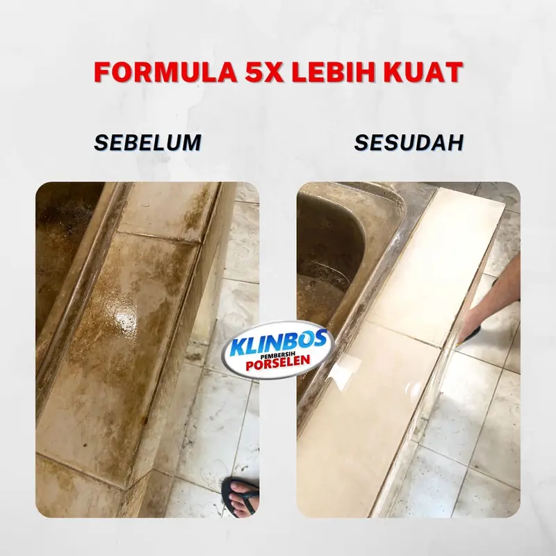 klinbos pembersih porselen 5X lebih kuat dan hemat bersihkan kerak kamar mandi Jamur Plastik Stainless Kamar Kecil Dapur Anti bakteri Merah Sarung Cair Kamar Kecil Dapur Anti bakteri 6