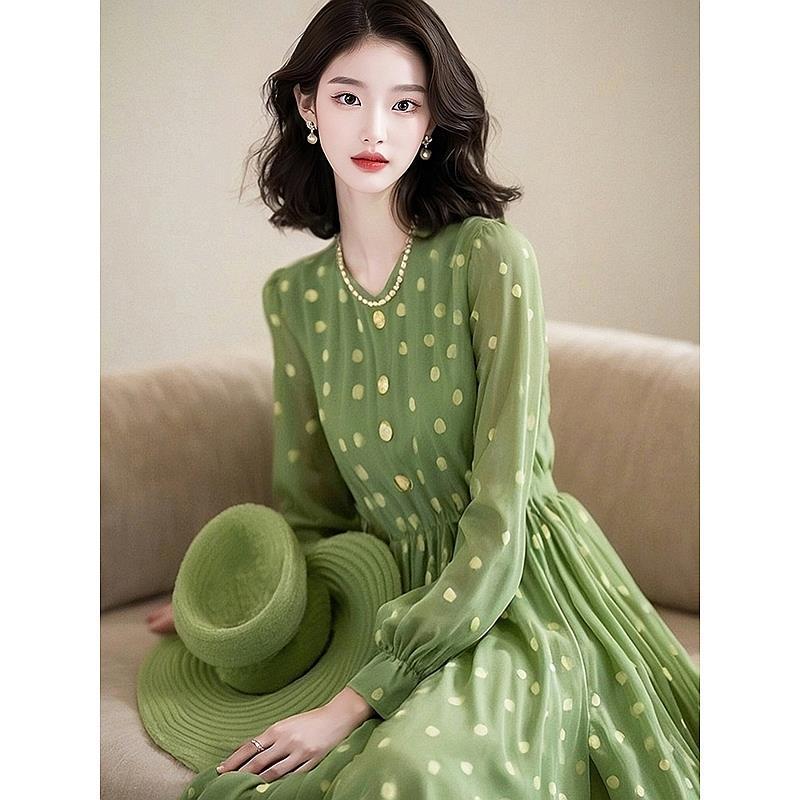 Váy Xanh Lá Cây, Hàng Mới Về Đầu Mùa Thu, Dòng Câu Cá Tinh Tế Cao Cấp Kiểu Pháp, Thích Hợp Cho Kỳ Nghỉ Bờ Biển, Thiết Kế Độc Đáo Không Va Chạm, Dành Cho Trẻ Em 1