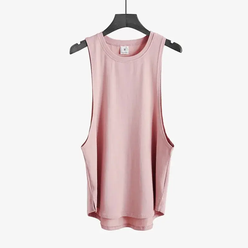 Blank Running Vests Mens Gym Clothing Bodybuilding Stringer Tank Tops Summer Cotton Cut Off Fitness Muscle Guys Sleeveless Shirt 7