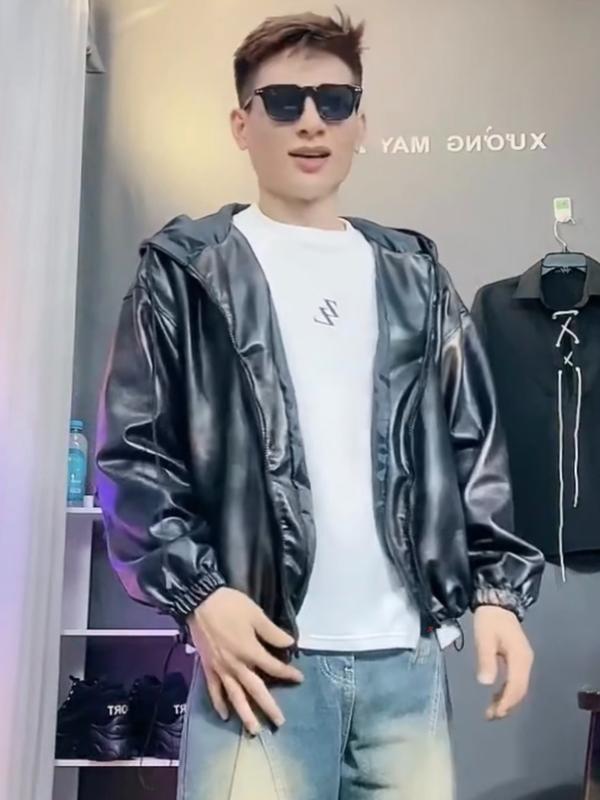 ZooZoo - Áo Khoác Da Nam Nữ UNI ánh bạc form rộng 4