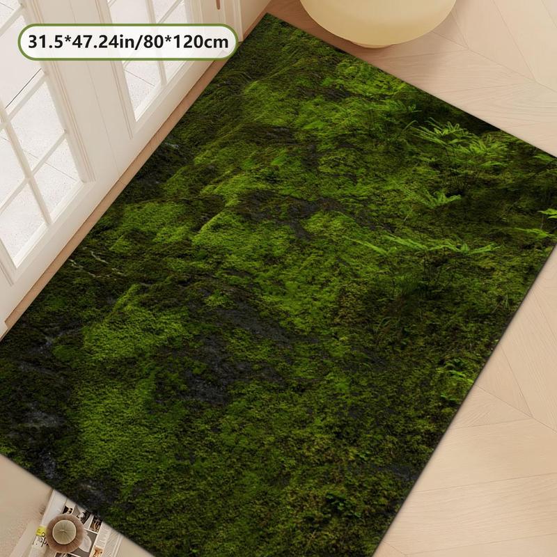 Moss Pattern Floor Mat, 1 Count Non-slip Washable Floor Carpet, Decorative Area Rug for Home Living Room Bedroom Hotel Dormitory 7