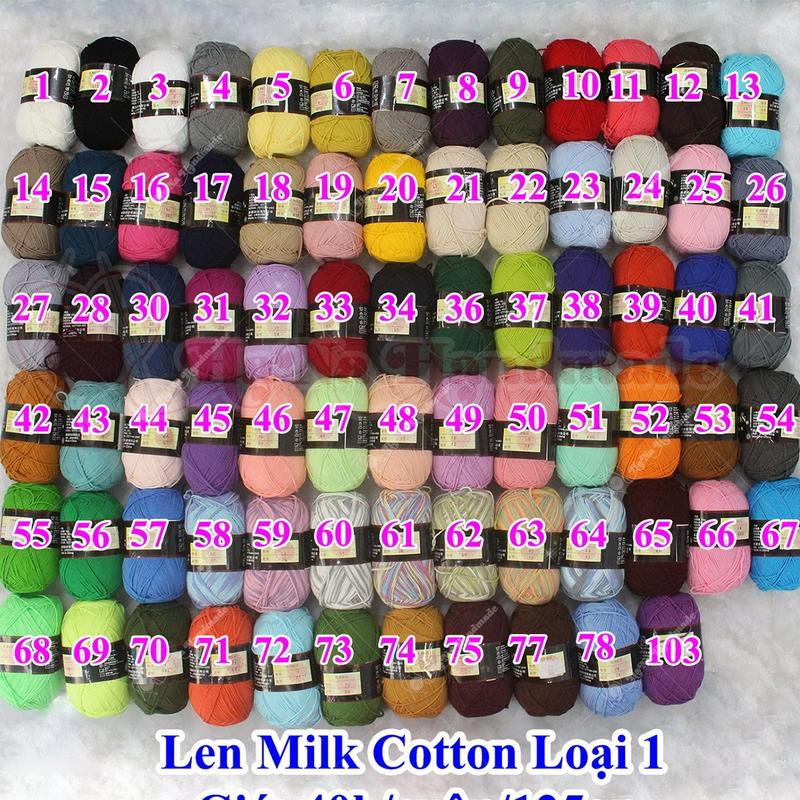 Len milk cotton 125g hàng loại 1 đan móc
