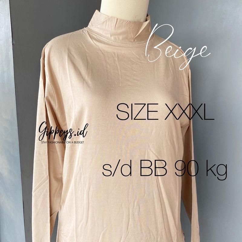 Manset uniqlo turtle neck inner tangan panjang baju bahan kaos rayon 5