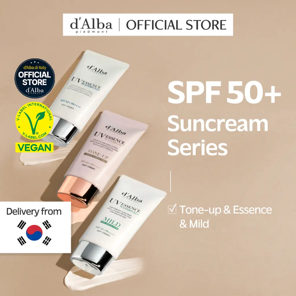 [Official] d'Alba_Store Italian White Truffle Waterfull Essence Sun Cream Series 50ml (SPF50+ PA++++ Vegan) Sun Block, Tone Up, Mild, Essence, Gentle and Safe Use Sunscreen