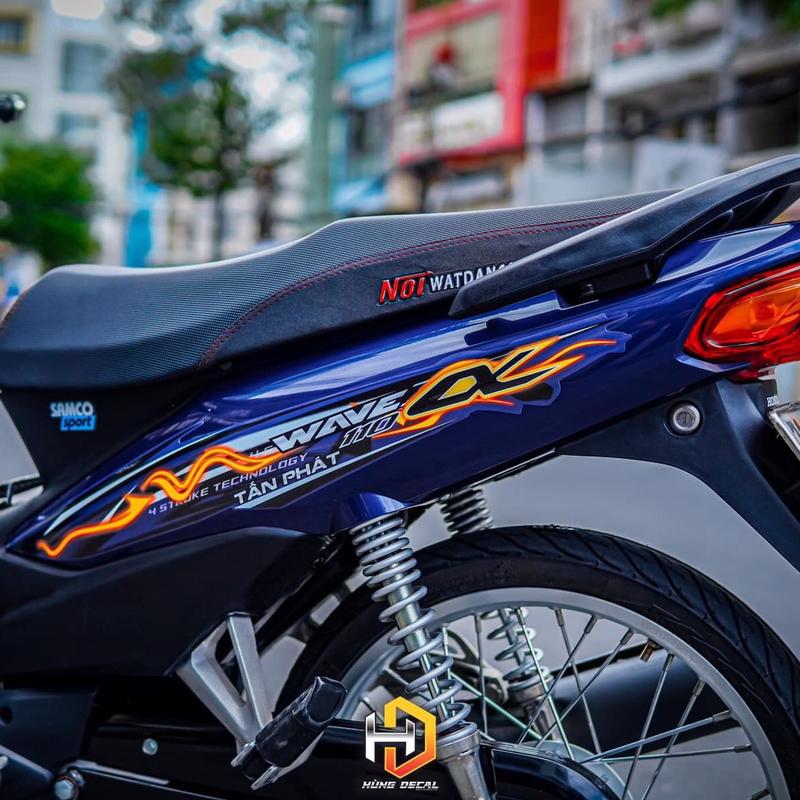 Tem rời wave a 110 xanh lửa mẫu mới 2024 ,Lưu Ý  tem không kèm tên riêng