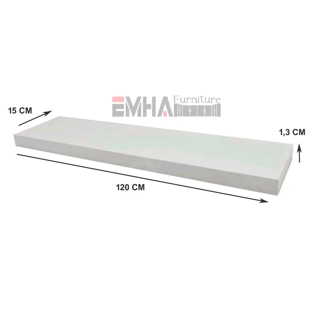 AMBALAN LEBAR 15 CM (P 120&100&80)/RAK GANTUNG/RAK STB/RAK DINDING PUTIH Dipasang di Dinding/ Anti selip/ rak murah/ rak bungah/ rak dapur/ rak minimalis/ rak isi 3/ rak settop box/ rak tv/ rak buku/ rak kamar/ rak tamu