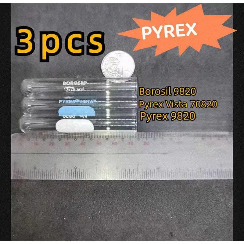 3PCS original multi-size PYREX test tubes, borosilicate high ...