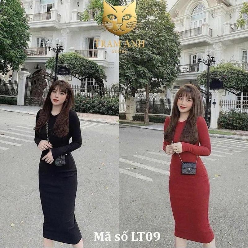 Váy Len Tăm Body Cổ Tròn Co Dãn Tốt Giữ Nhiệt Ấm 0