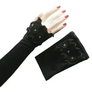 handshock/manset cerly flower hitam /manset muslimah bahan elastis bisa di pakat semua ukuran bisa di pakai sampai bb 70 kg Handsock Muslim Panjang Tangan Tangan Sarung Ring plisket polos