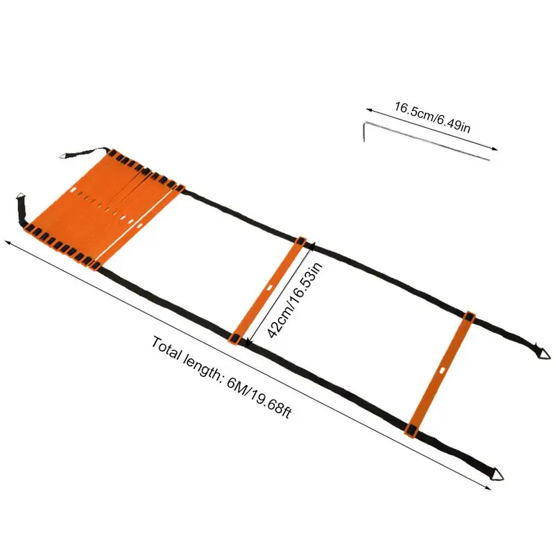 Agility Ladder with 4 Ground Nails, 1 Set Speed Agility Training Equipment, Fitness Training Equipment for Home Gym, Workout Equipment for Men and Women 1