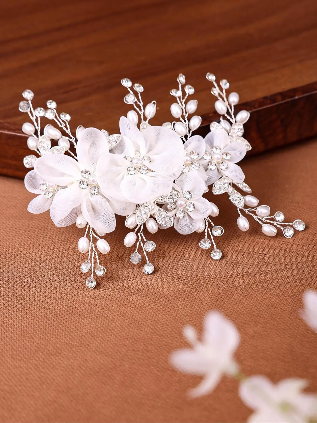 Summer Elegant Flower Design Bridal Headwear, Rhinestone Decor Wedding Hair Accessories for Bridal Party Formal Occasions, Minimalist Headwear Suitable for Hair