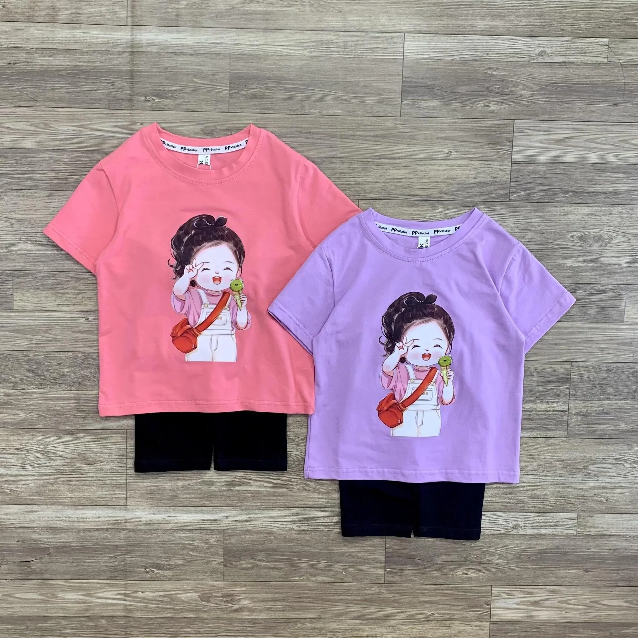Set Bộ em bé cầm kem quần legging cho bé gái size 10-35kg-HÀ THỦY