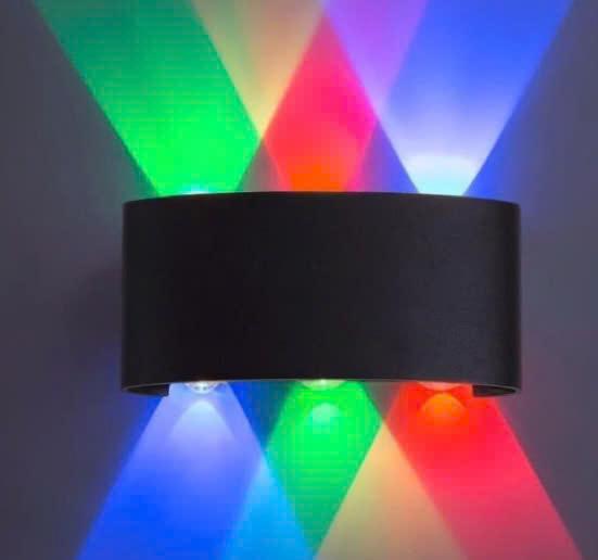 Đèn LED gắn tường ngoài trời đèn hắt 6 tia- 8 tia Thân Cong chống nước chịu môi trường khắc nghiệt