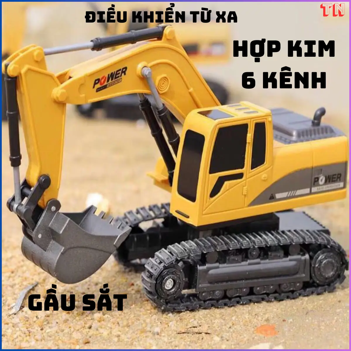 Đồ Chơi Máy Xúc Điều Khiển Từ Xa Hợp Kim 6 Kênh Full Pin
