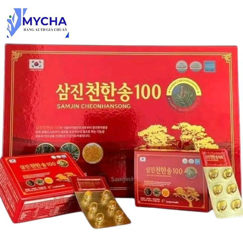 [+ QUÀ ] Tinh dầu thông đỏ Hàn quốc  Samjin 120 viên Full tem nhãn phụ