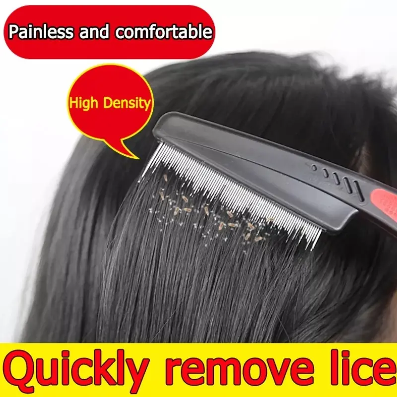 Remove Lice Comb Painless Comfortable Hair Health Black Steel Comb