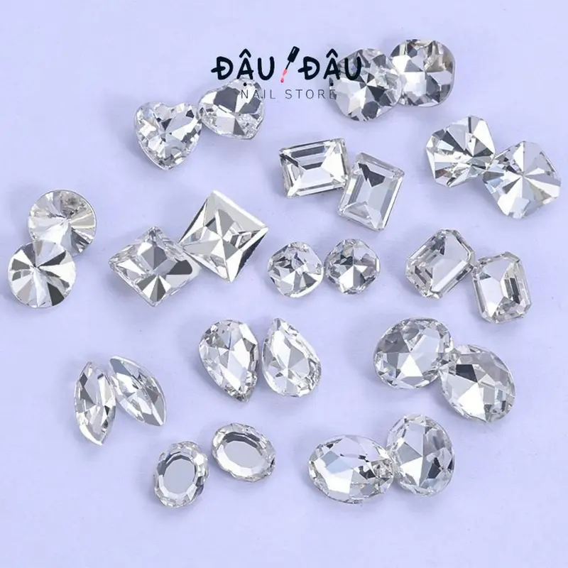 Lẻ 01 viên đá giả úc K9 Pha lê đủ hình đính móng - Phụ kiện làm nail   - Đậu Đậu Nail Store 2