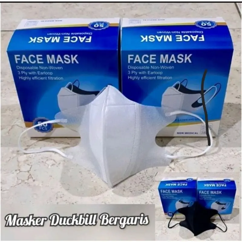 MASKER DUCKBILL HITAM DAN PUTIH 1