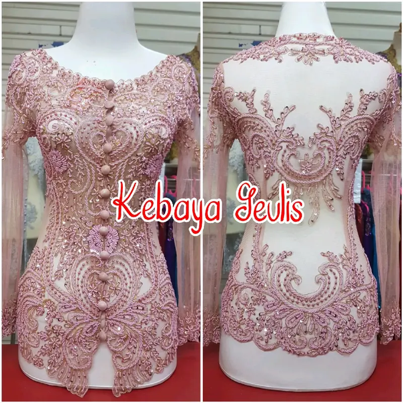 Atasan kebaya pesta kebaya abege kebaya wisuda modern full payet model kerah sabrina free longtorso 0