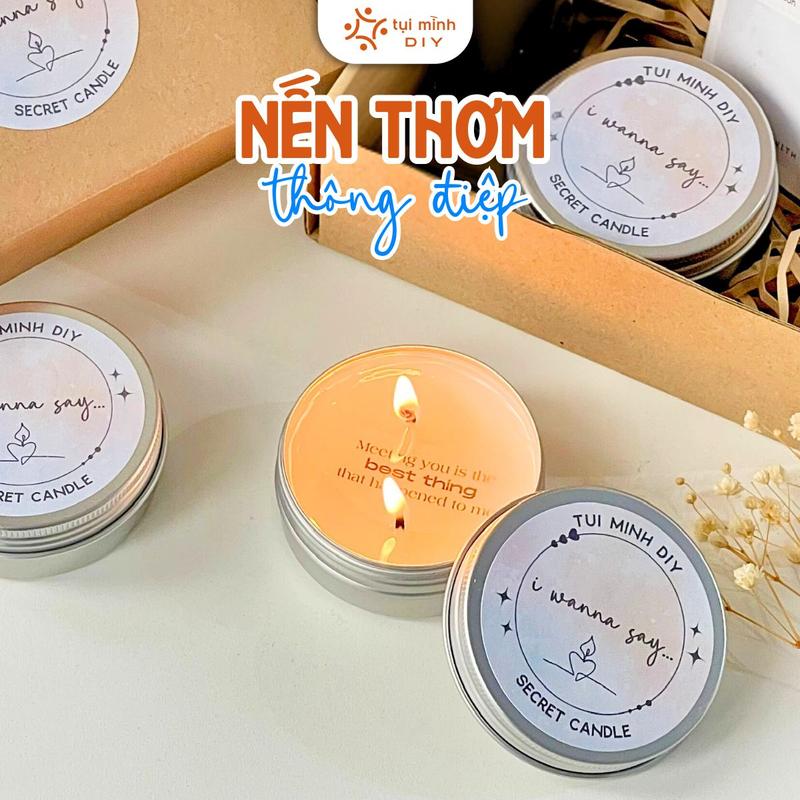 Nến Thơm Thông Điệp Ẩn Theo Yêu Cầu, Nến Hiện Chữ, Gửi Lời Chúc Cho Người Yêu, Bạn Bè  50gr