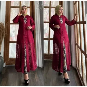 Ready Atasan Tunik Floy brokat Hayati Modern//Kebaya Hayati Modern//Baju Kebaya panjang kondangan rok lilit/Kebaya Wanita Dewasa/Seragam Pesta
