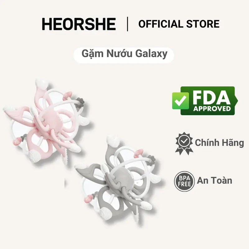 Đồ Chơi Gặm Nướu Galaxy HEORSHE Slicone Cao Cấp Không Chúa BPA An Toàn Kèm Hộp Đựng Cho Bé 0