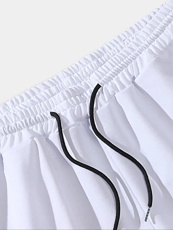 Men's Regular Fit Solid Color Striped Trim Shorts, Casual Comfy Breathable Shorts for Summer, Men's Bottoms for Daily Wear 2