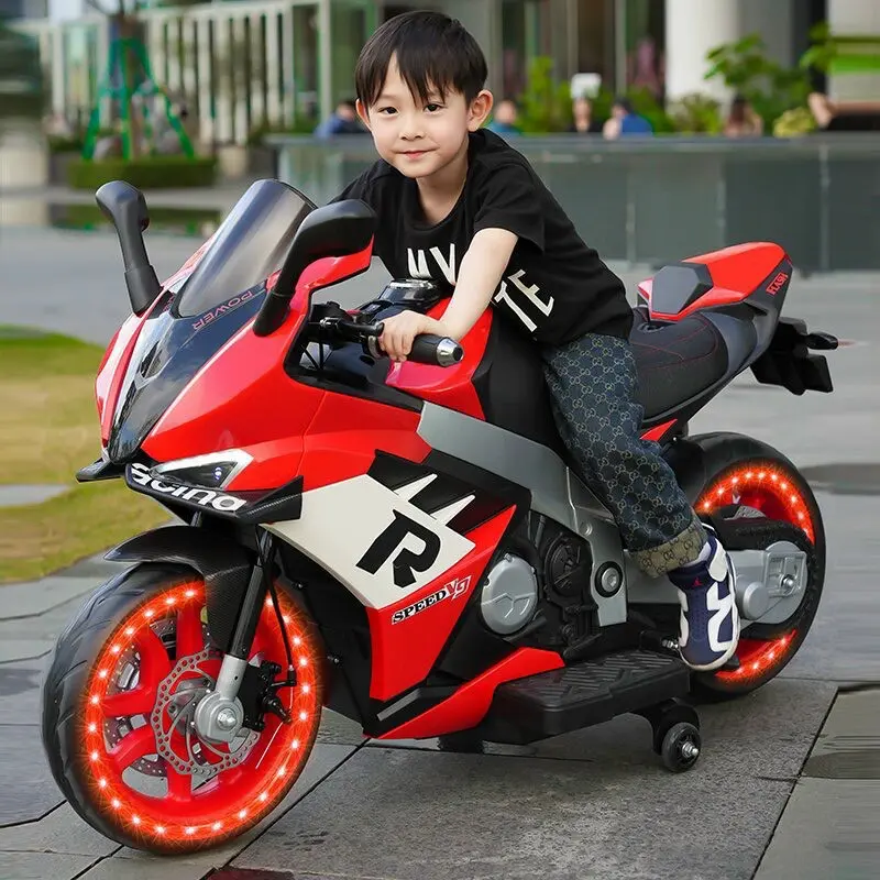 Xe Máy Mô Tô Điện Cho Bé XR racing Tay Ga, Chân Phanh, Kiểu Dáng Thể Thao 2 Động Cơ. Đồ Chơi 3